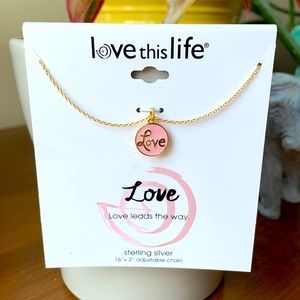 NWT LOVE LEADS THE WAY LOVE THIS LIFE PINK NECKLACE